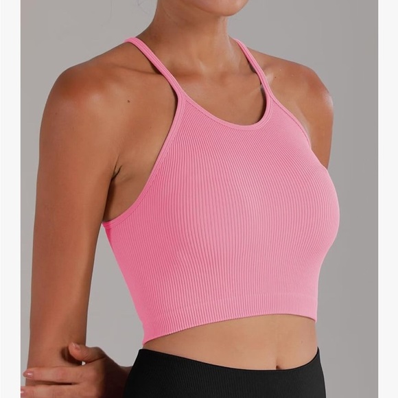NWT Free to Be Tank, Crop Ribbed Tank Tops Seamless Racerback Camisoles   L/XL - Picture 2 of 7